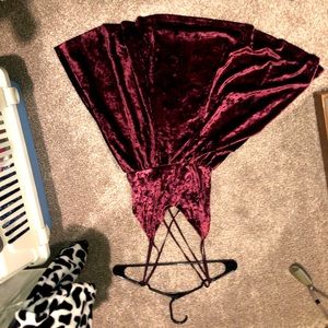 Deep red velvet dress